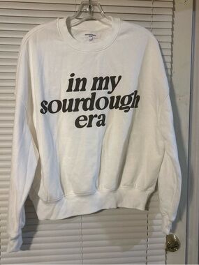 Grayson Threads White Crewneck with Black 'In My Sourdough Era' Graphic